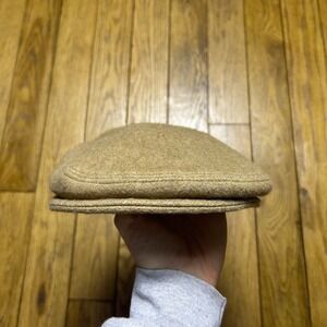 Vintage Dobbs European Collection Tan Wool Blend Flat Cap Newsboy Hat Italy M